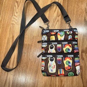 Lesportsac 3-zipper colorful Nesting Doll Bag‎ in brown